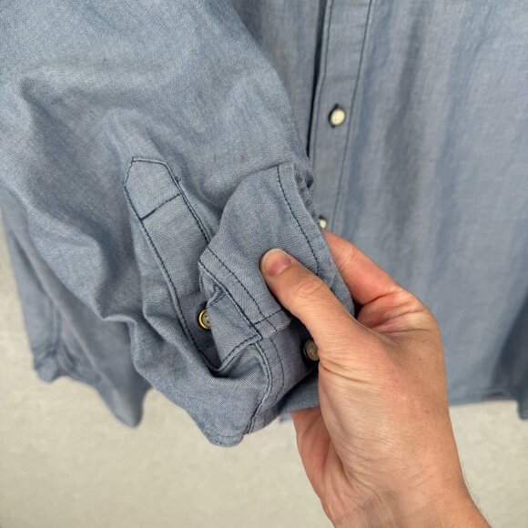 5.11 Tactical Mens Buckshot Chambray Shirt Size XL Blue Snap RAPIDraw Placket - Picture 6 of 13
